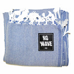 Load image into Gallery viewer, The new &#39;MARS&#39; Surf Towel (in Blue color) by No Wave NC is a classic.  Built using the traditional Turkish hand loom method which results in uber soft, lightweight, packable, absorbent, quick drying and durable towels!  Made using 100% natural cotton fibers and ink; eco-friendly and biodegradable.
